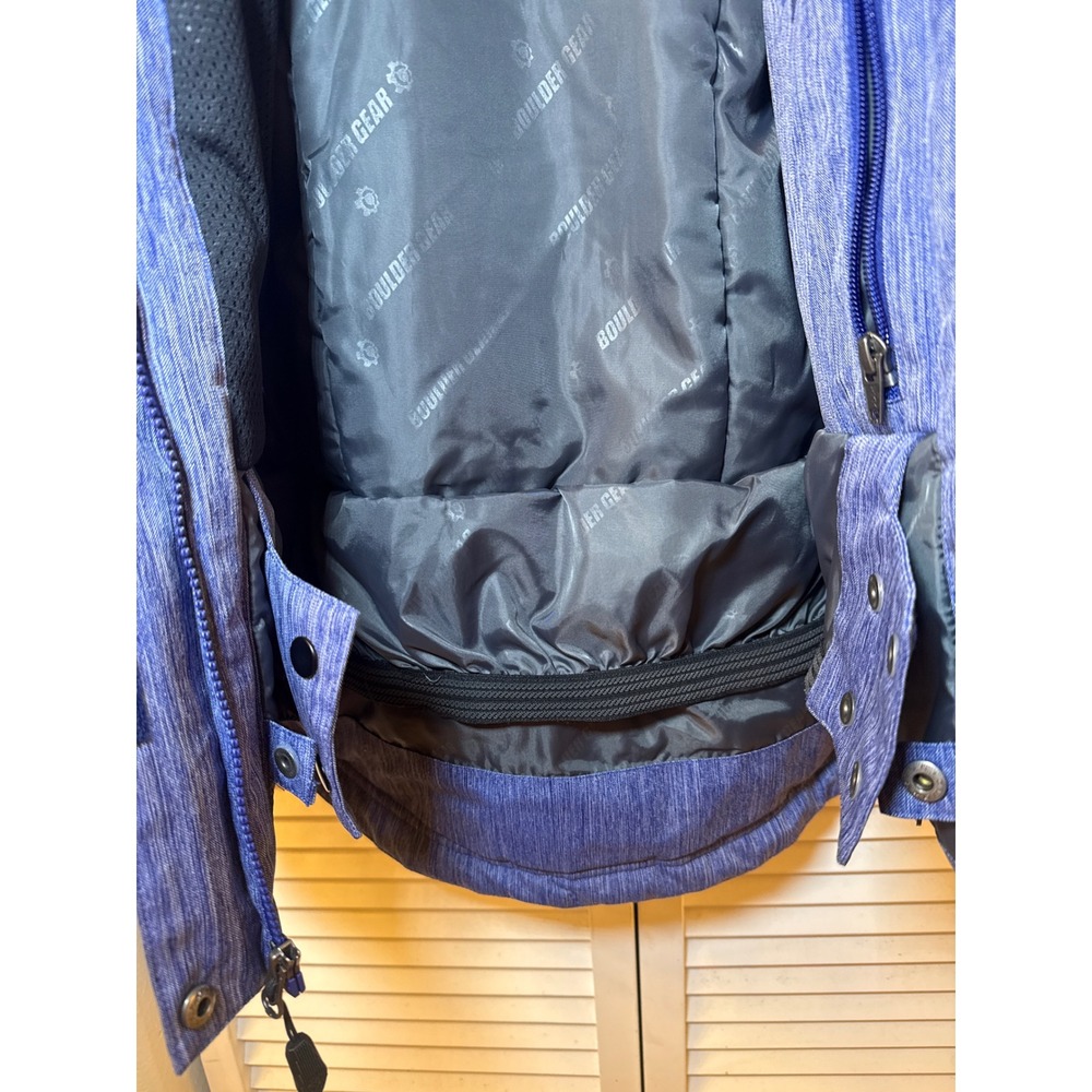 Boulder Gear Blue Heathered Insulated Ski Snowboard Jacket Hooded Womens Medium - Picture 7 of 9